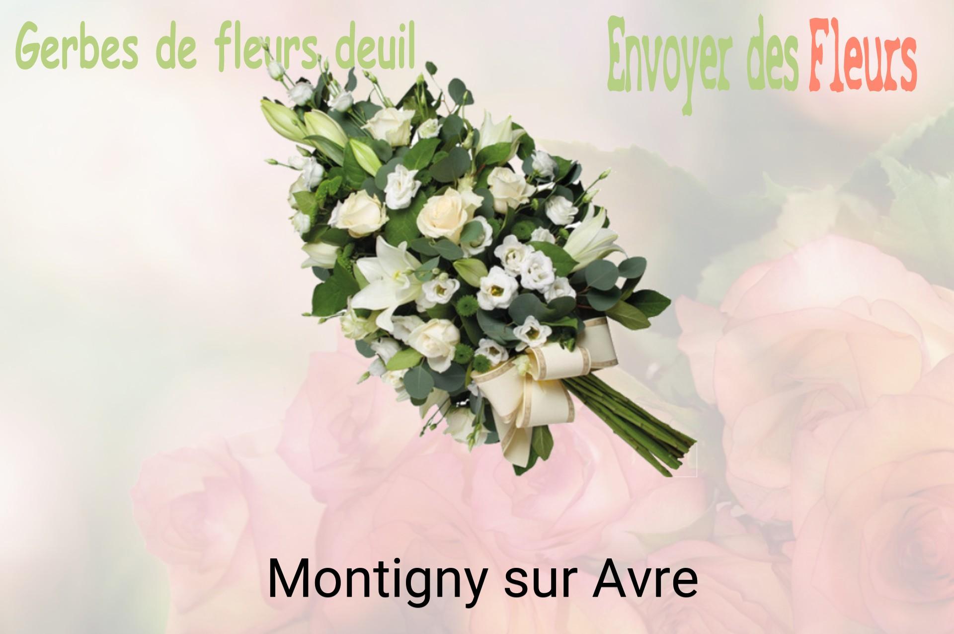 Gerbe de fleurs de deuil livrée à Montigny-sur-Avre